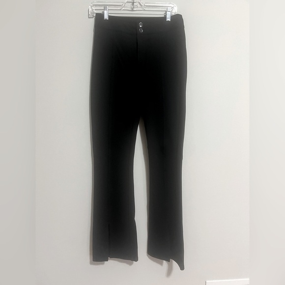 Anthropologie Maeve black slit-front hem Ponte knit flared pant women’s size 4 - Picture 6 of 15